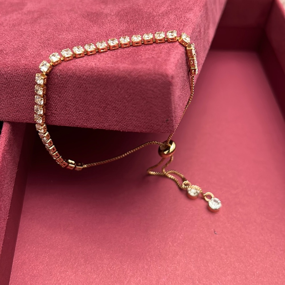 NEW Gold Ankle Bracelet Made With Swarovski Crystals